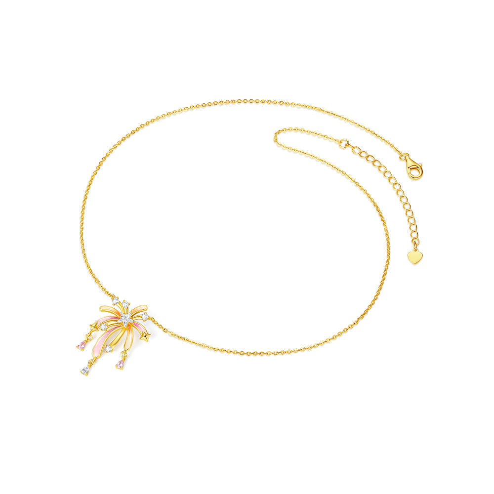 Romantic Luminous Fireworks Necklace in S925 Silver — The Perfect Gift