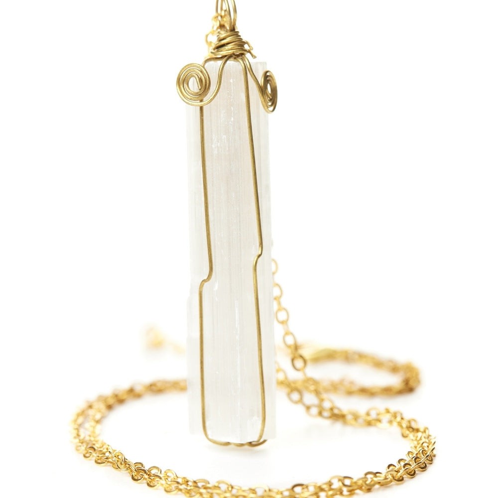 Handmade Selenite Crystal Necklace