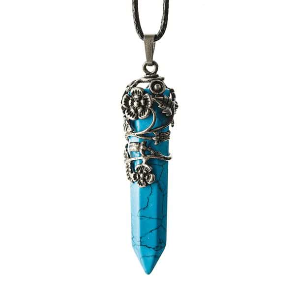 Crystal Flower Hexagon Necklace