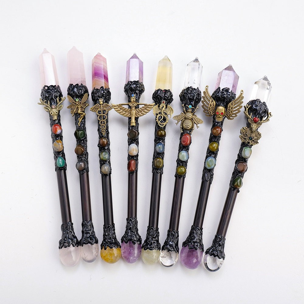 Natural Crystal Point Witchcraft Wand