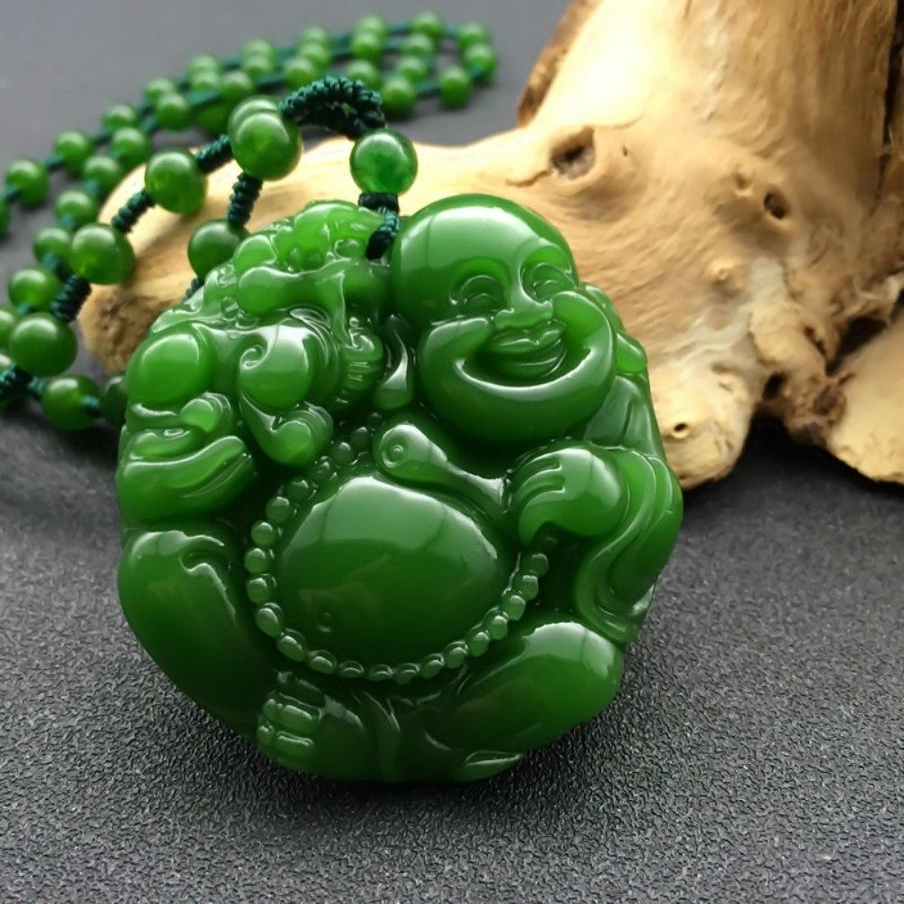 Jade Crystal Buddha Necklace
