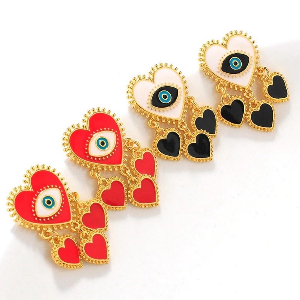 Evil Eye Heart Shaped Earrings