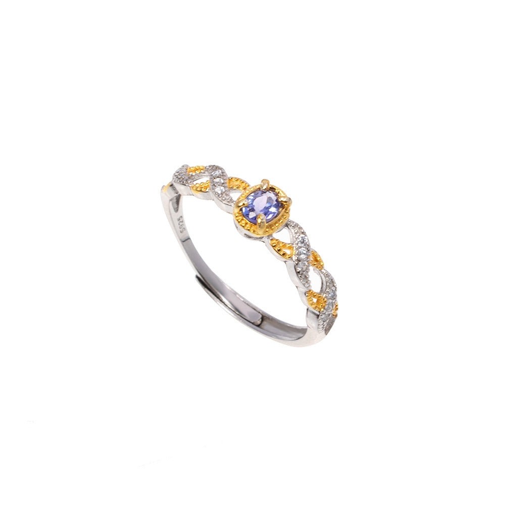 Natural Tanzanite Crystal Ring