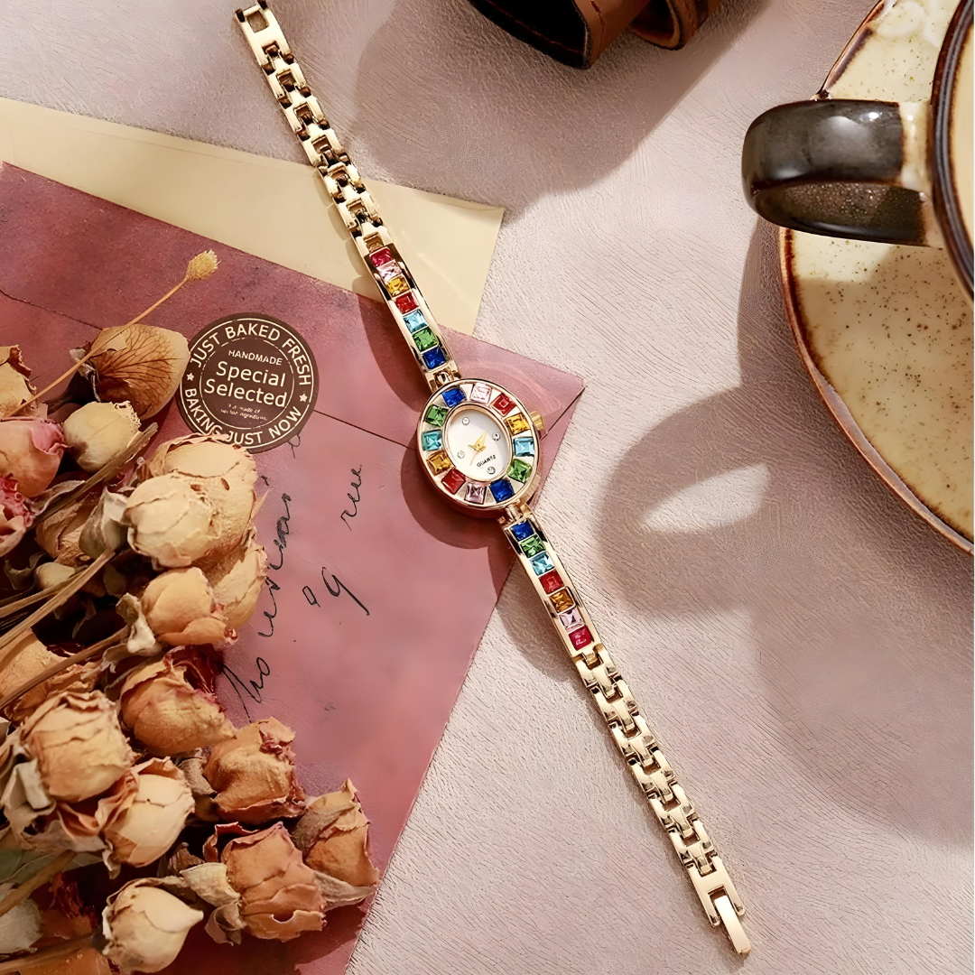 Radiant Rainbow Crystal Watch & Bracelet Set