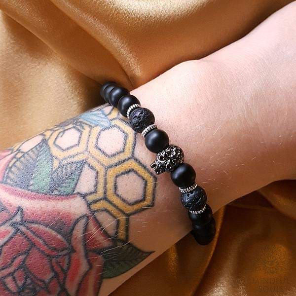 Black Agate Lion Bracelet