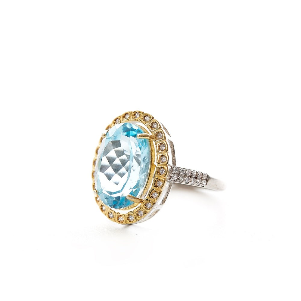 Royal Blue Topaz Crystal Ring