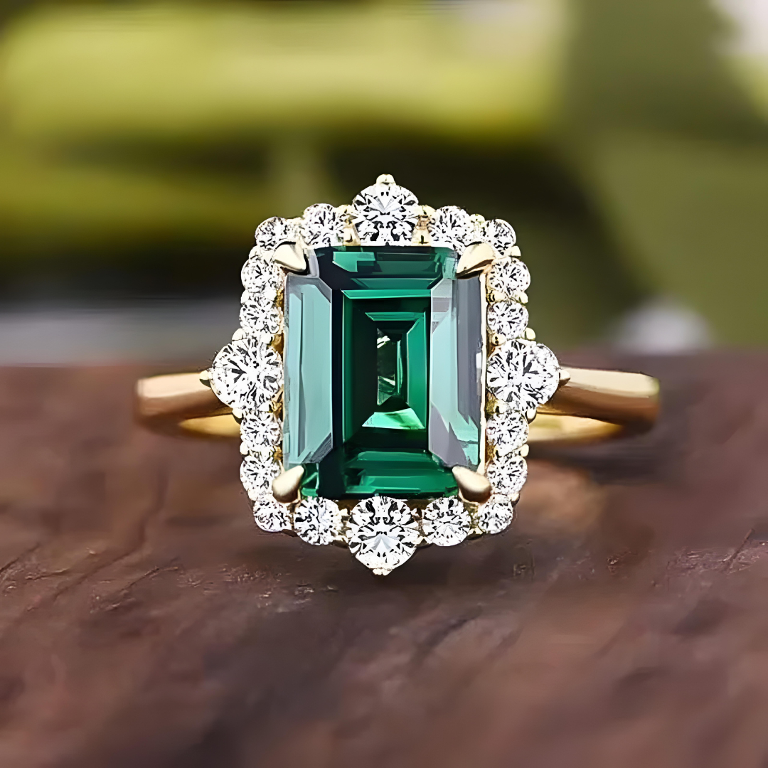 Vintage Green Statement Ring