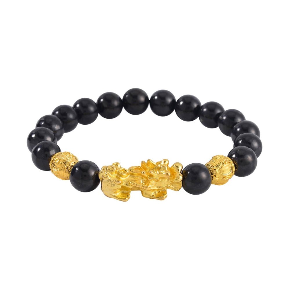 Pixiu Feng Shui Shungite Beaded Bracelet