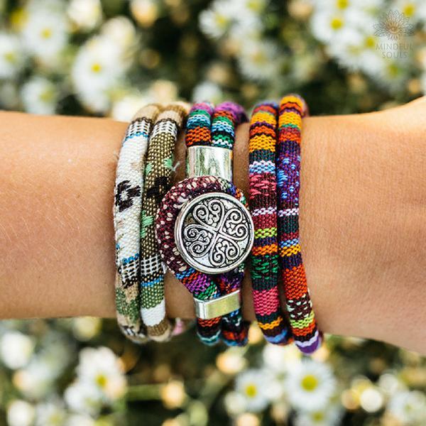 Boho Flower Charm Bracelet