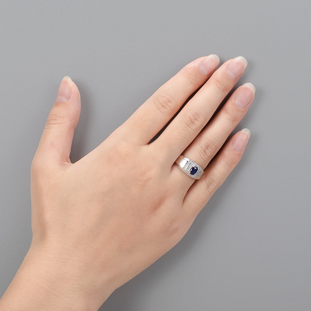 Natural Blue Sapphire Crystal Ring