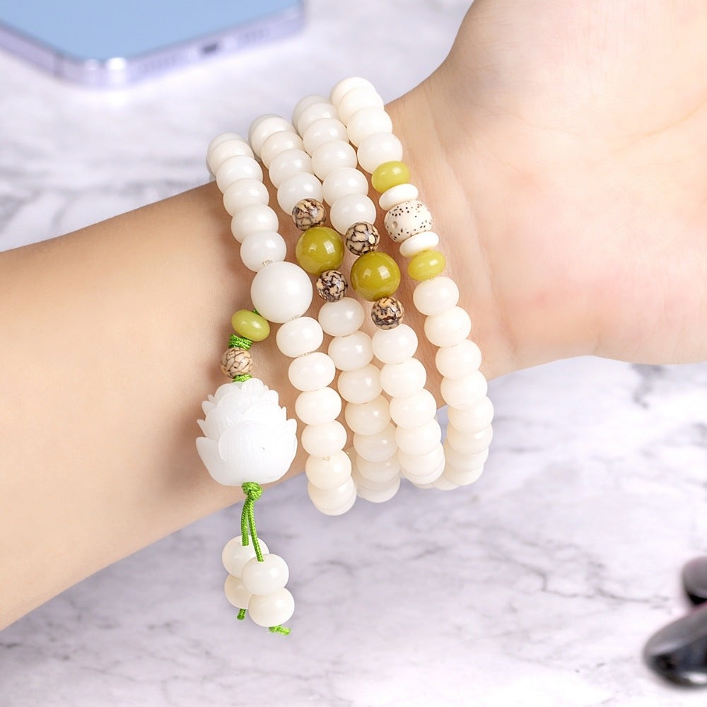 Milky Lotus Flower Bracelet