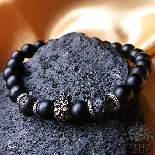 Black Agate Lion Bracelet