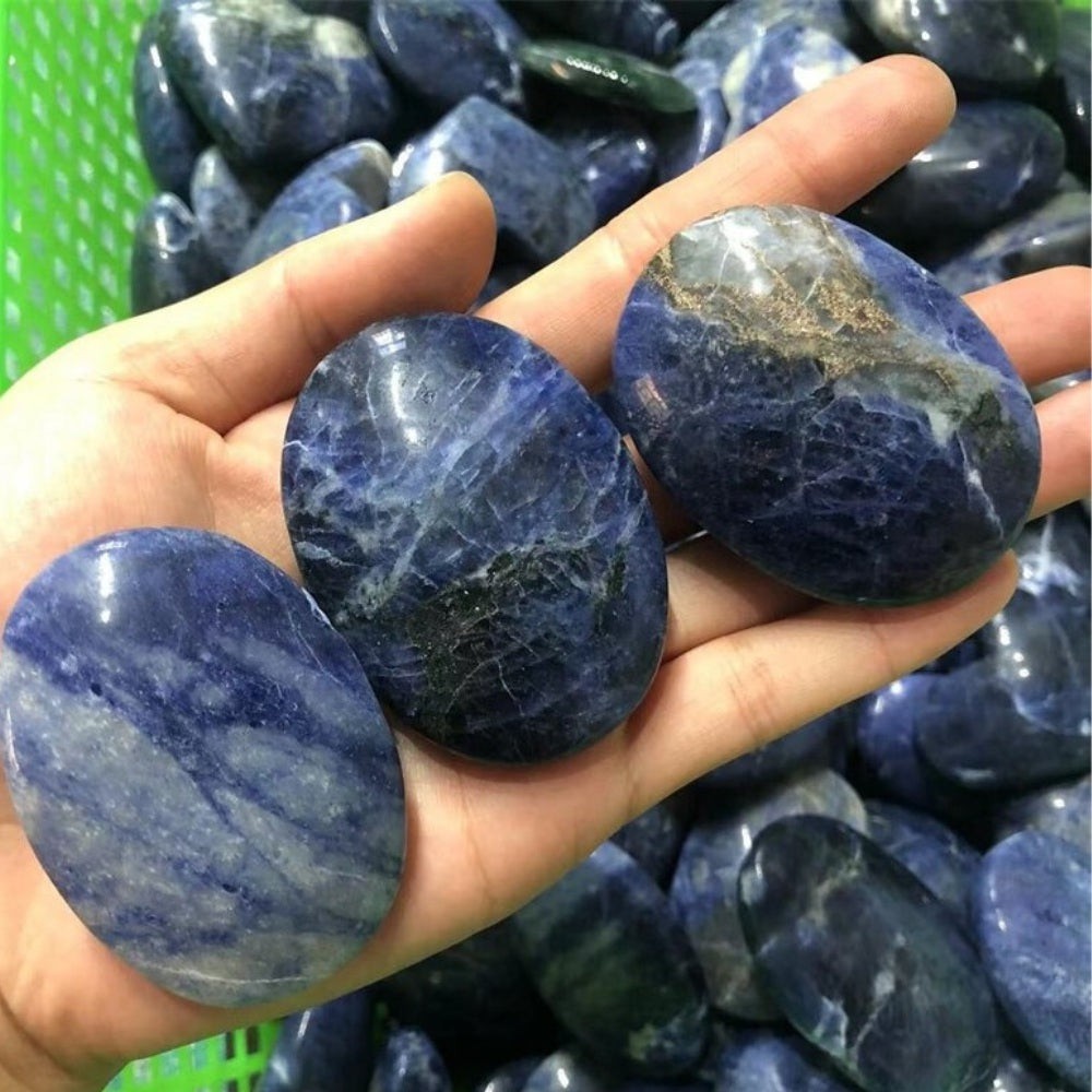Deep Blue Sodalite Palm Stone