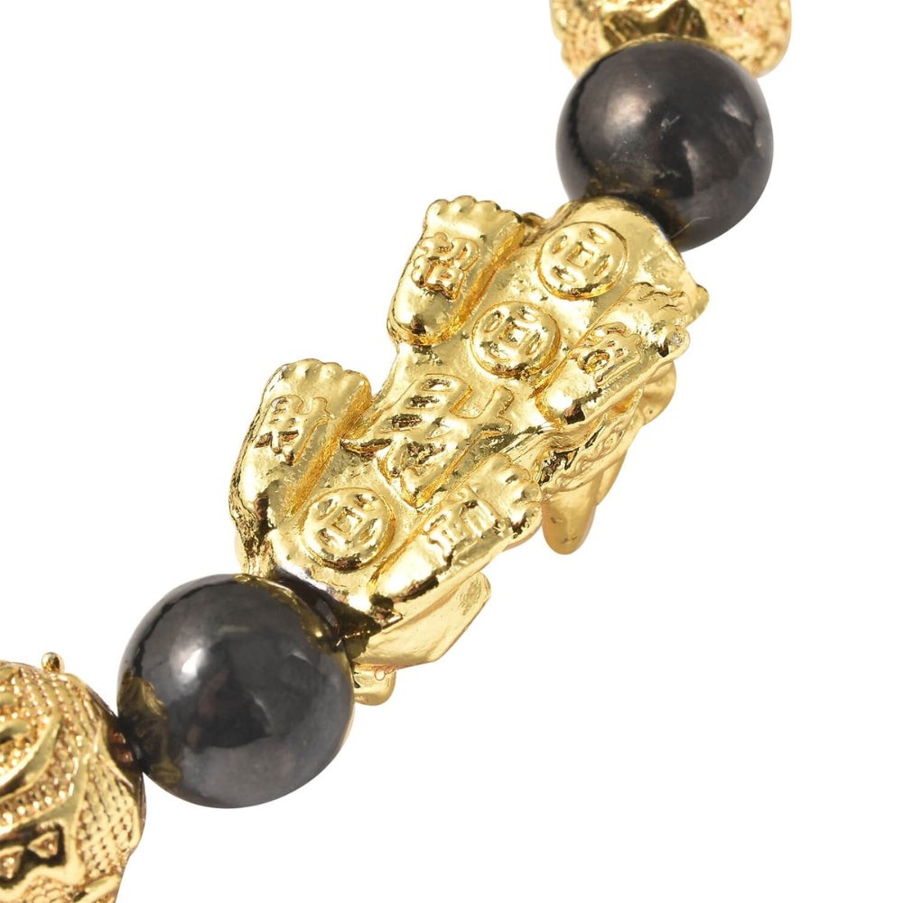 Pixiu Feng Shui Shungite Beaded Bracelet