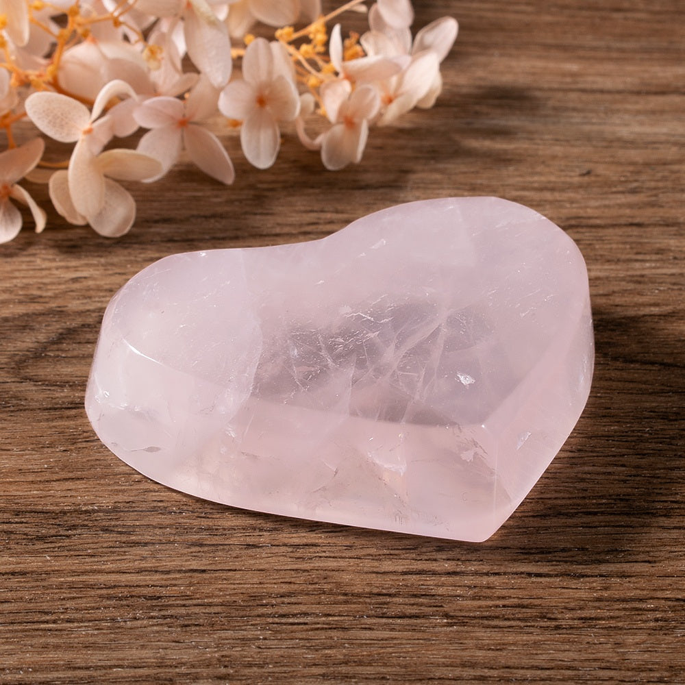Heart Shaped Rose Quartz Crystal Bowl