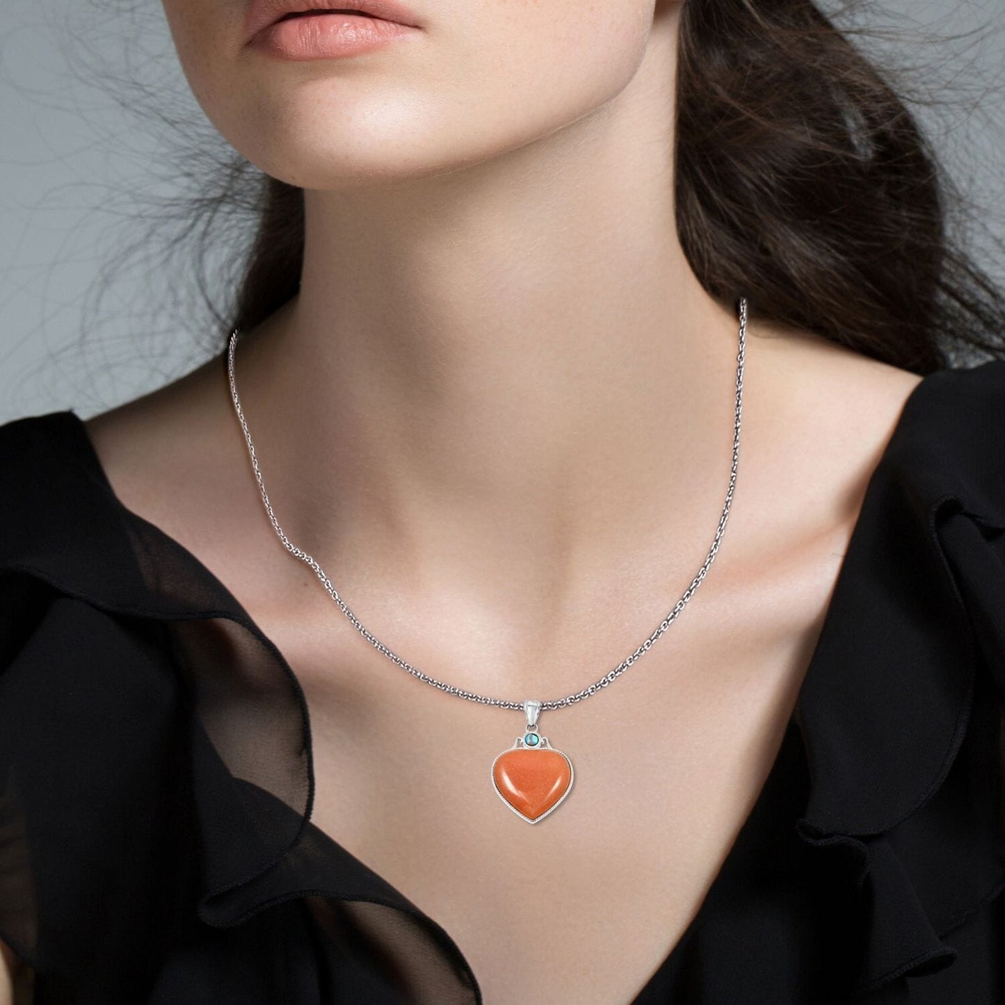 Red Aventurine Heart Necklace-Embrace Confidence & Self-Love