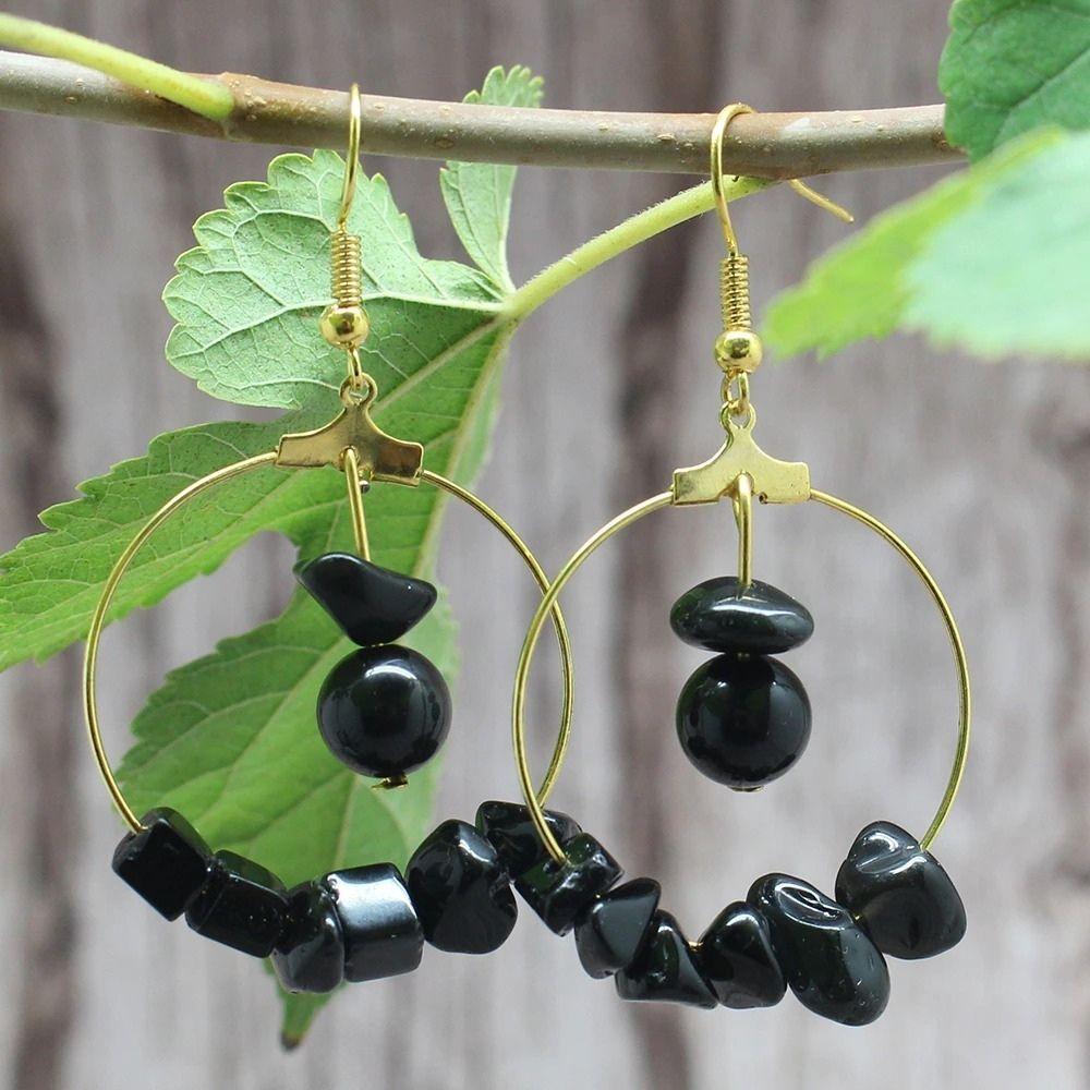 Natural Crystal Stone Drop Earrings