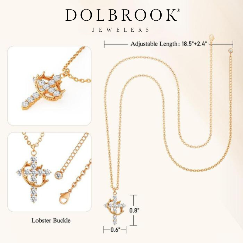 "Crown of Faith" Cross Pendant Necklace