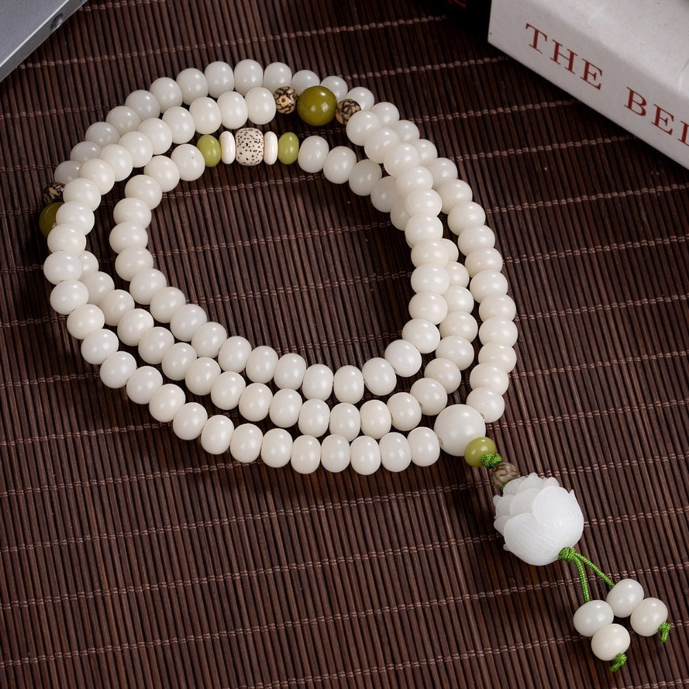 Milky Lotus Flower Bracelet