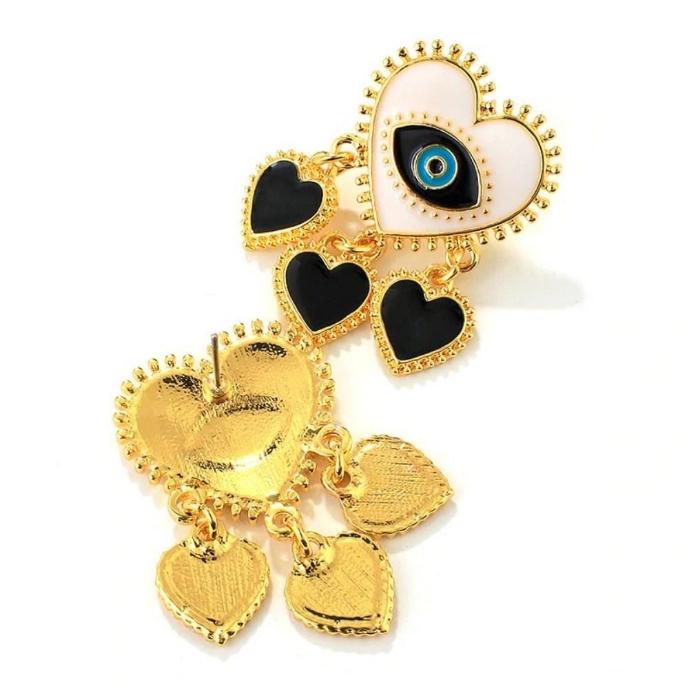 Evil Eye Heart Shaped Earrings
