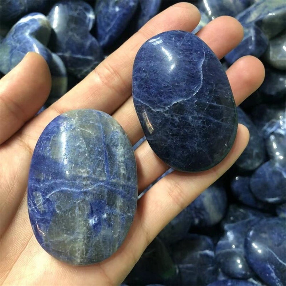 Deep Blue Sodalite Palm Stone