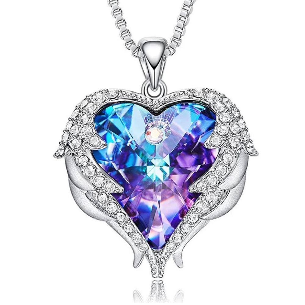 Angel Wings And Heart Necklace