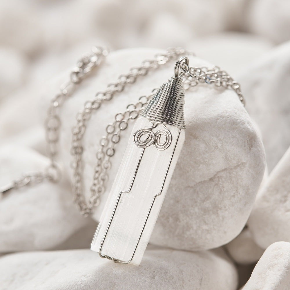 Handmade Selenite Crystal Necklace
