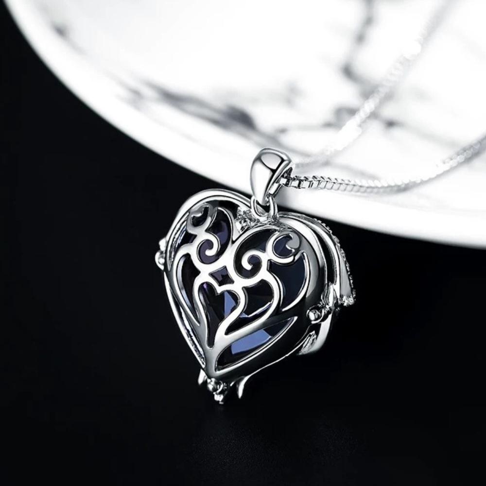 Angel Wings And Heart Necklace