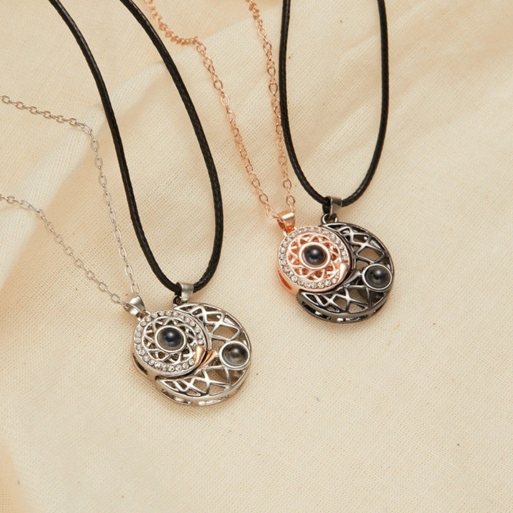 Matching Moon & Sun Magnetic Necklaces for Couples