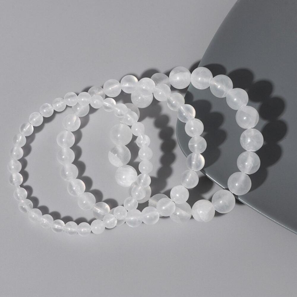 Selenite Crystal Bead Bracelet