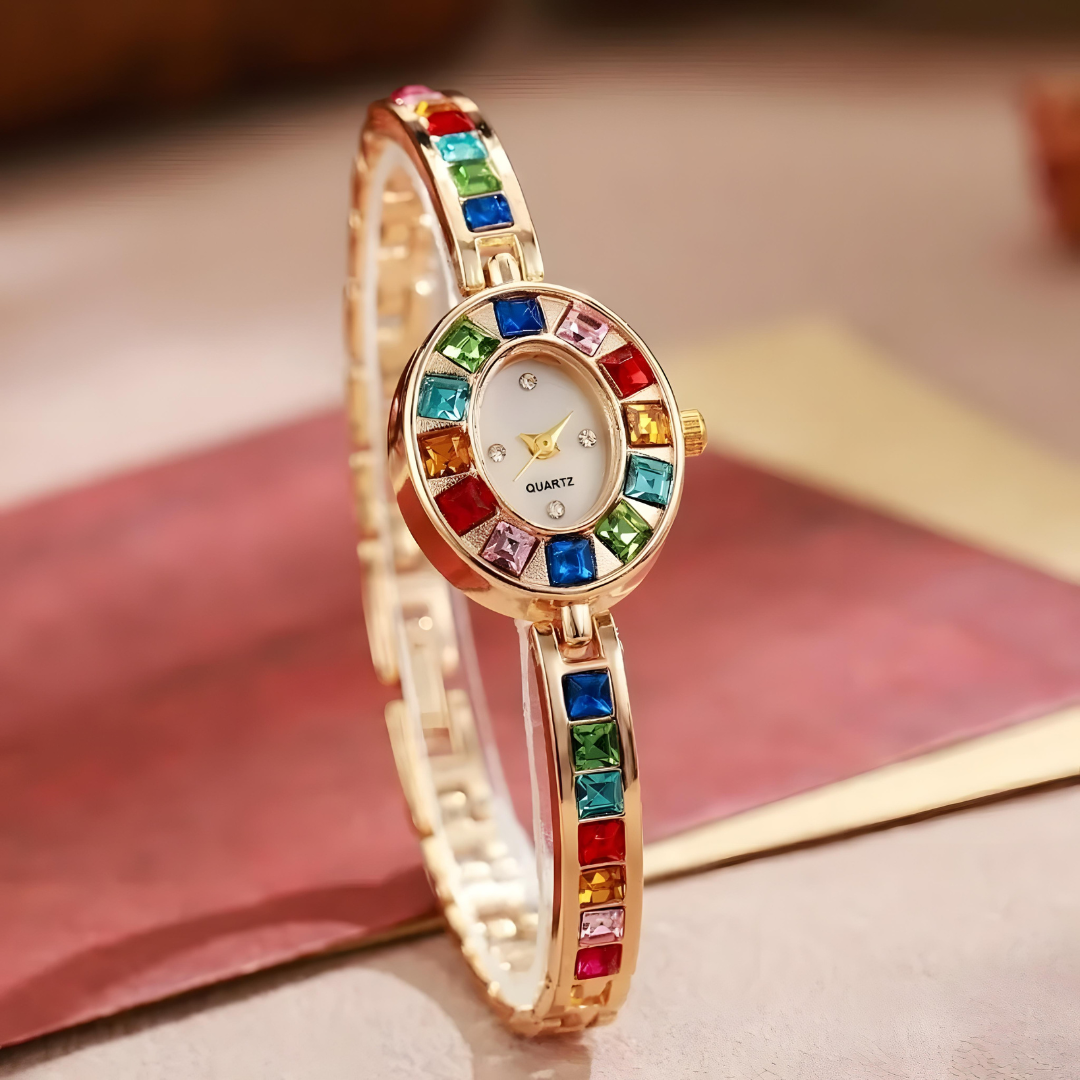 Radiant Rainbow Crystal Watch & Bracelet Set