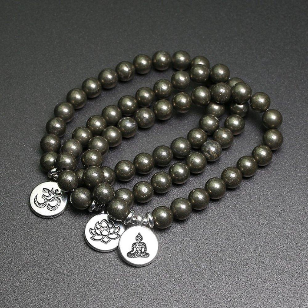 Pyrite Crystal Charm Bracelet
