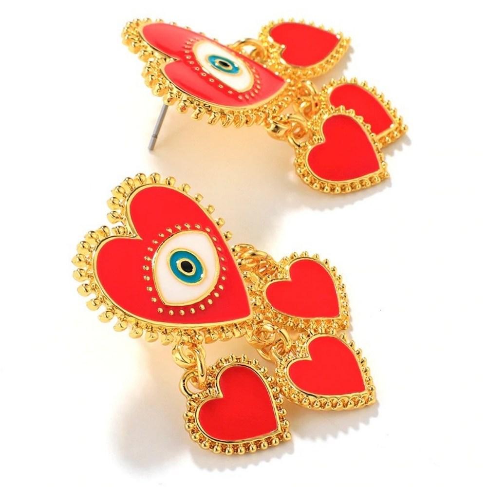 Evil Eye Heart Shaped Earrings