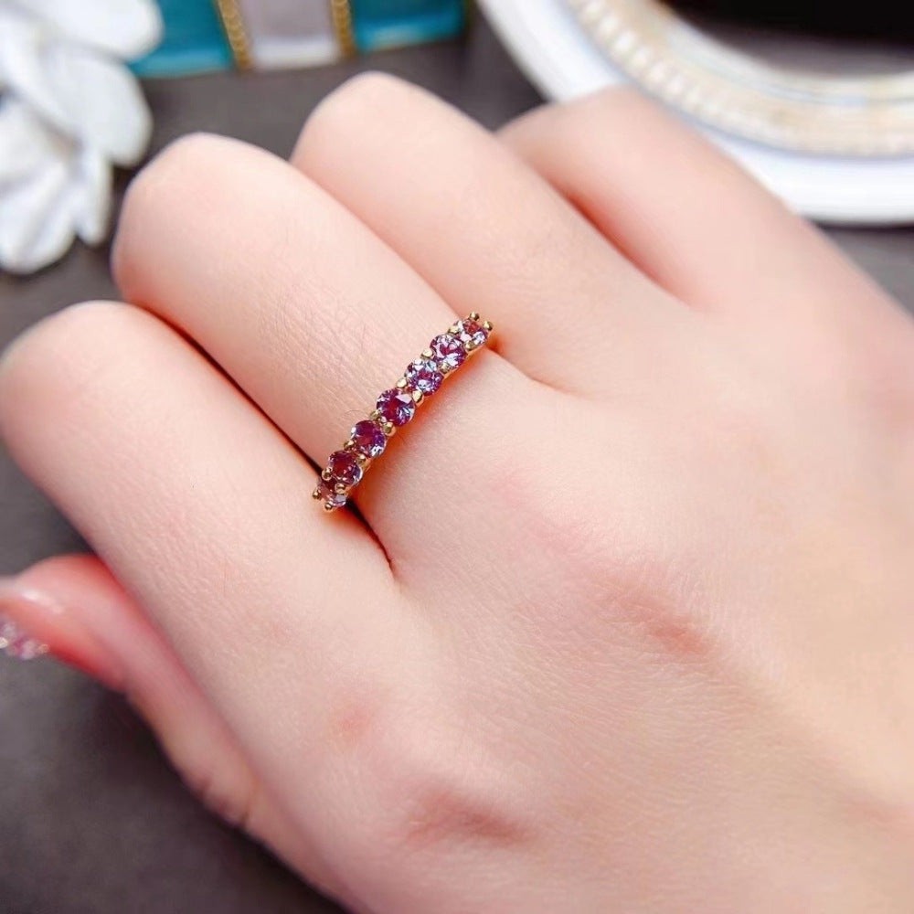 Natural Alexandrite Crystal Ring