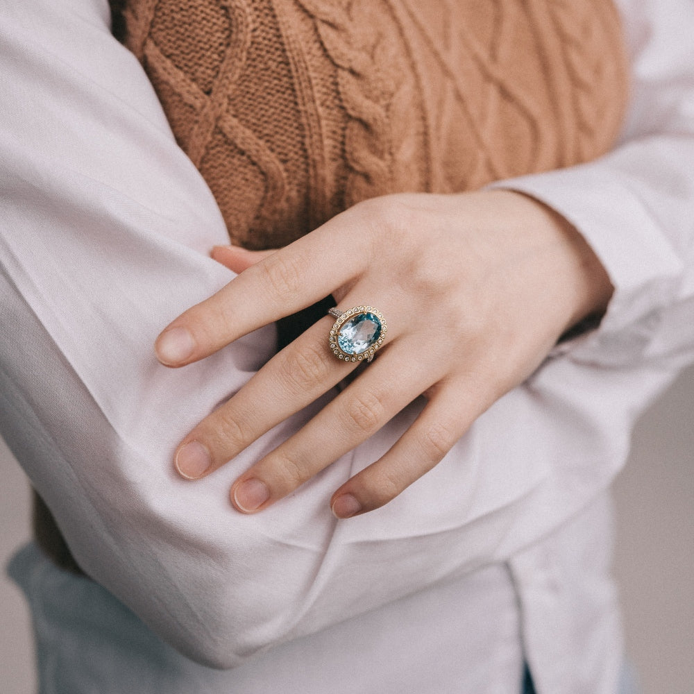 Royal Blue Topaz Crystal Ring