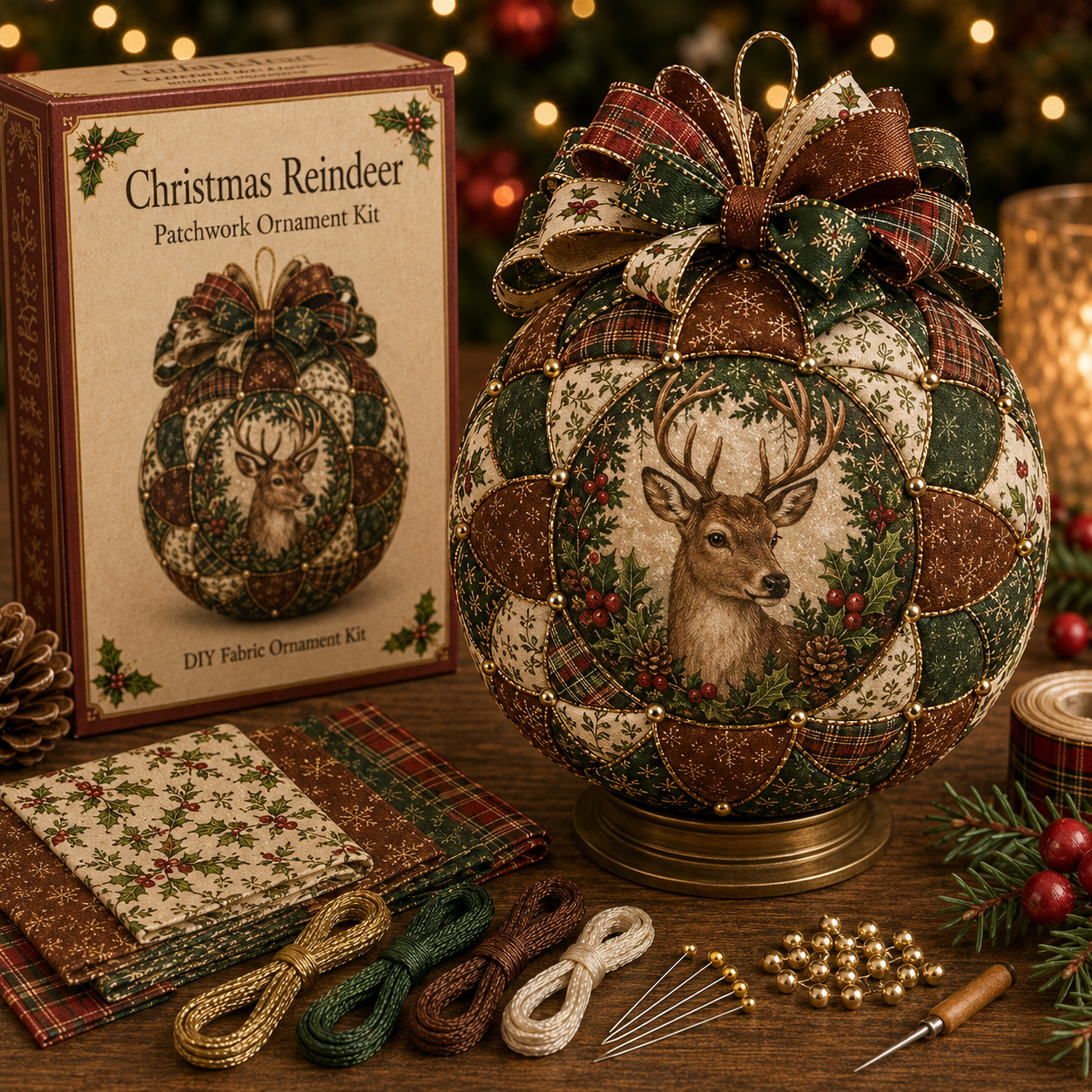 ๐ Christmas Classics Patchwork Ornament DIY Kit