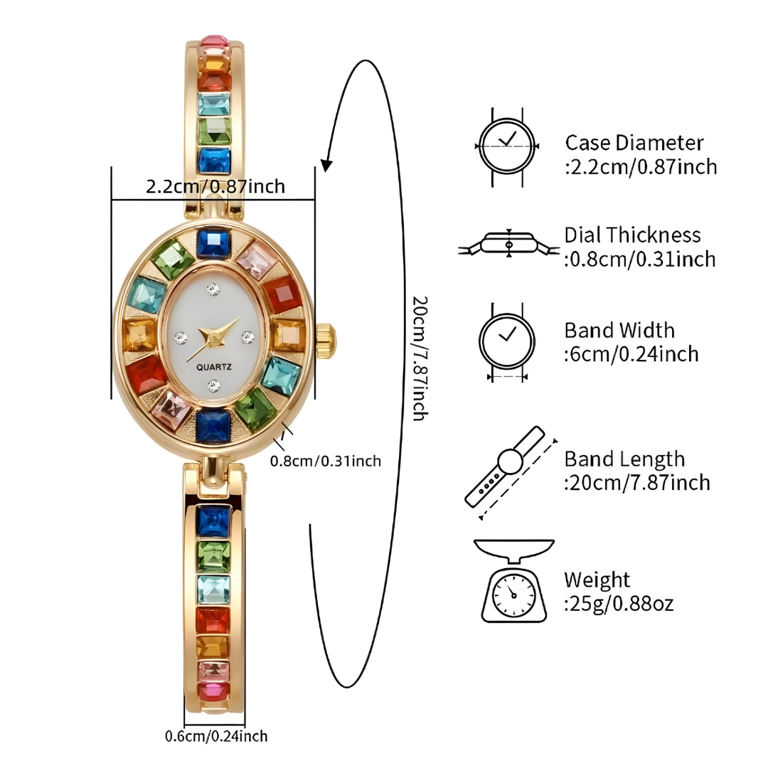 Radiant Rainbow Crystal Watch & Bracelet Set