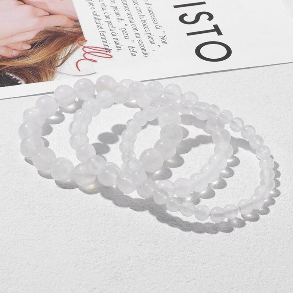 Selenite Crystal Bead Bracelet