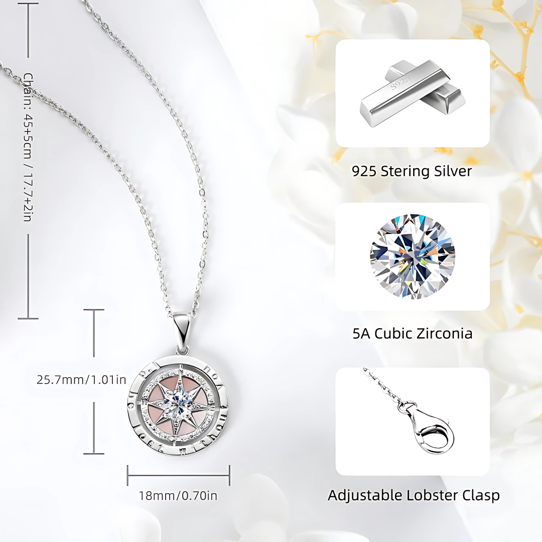 "I'd Be Lost Without You" Compass Necklace
