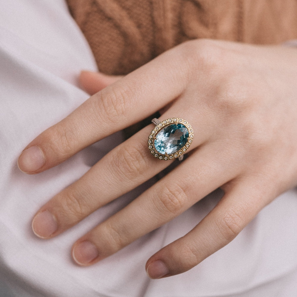 Royal Blue Topaz Crystal Ring