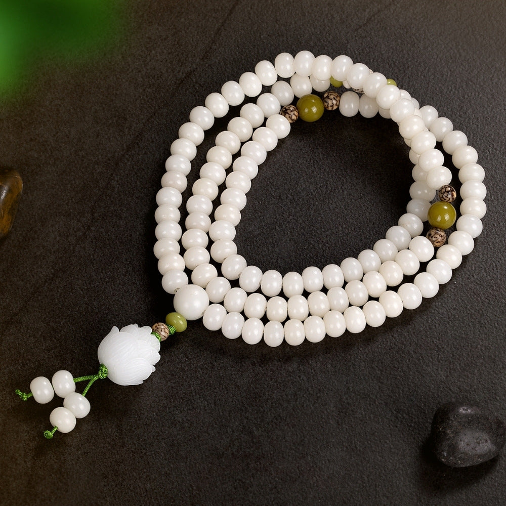 Milky Lotus Flower Bracelet