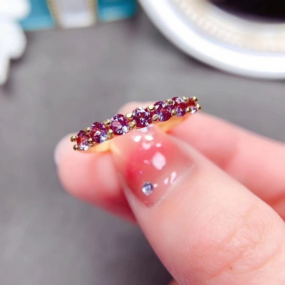 Natural Alexandrite Crystal Ring