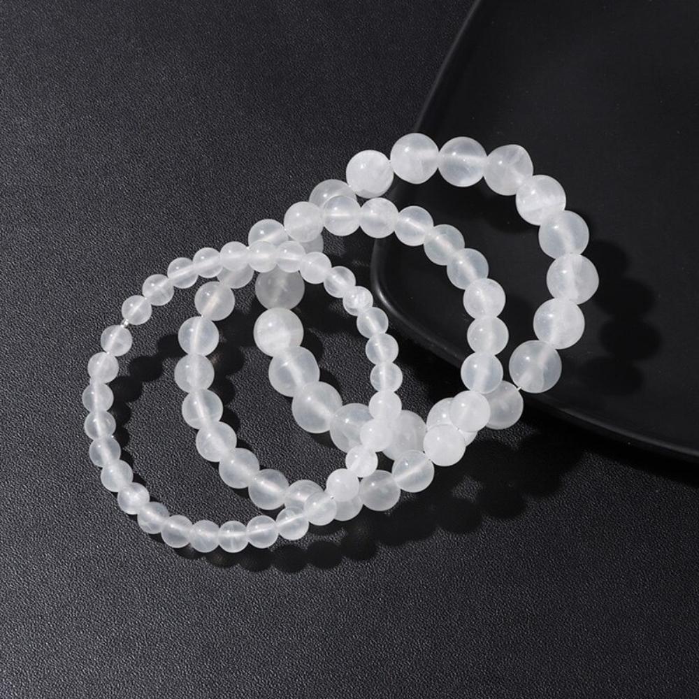 Selenite Crystal Bead Bracelet