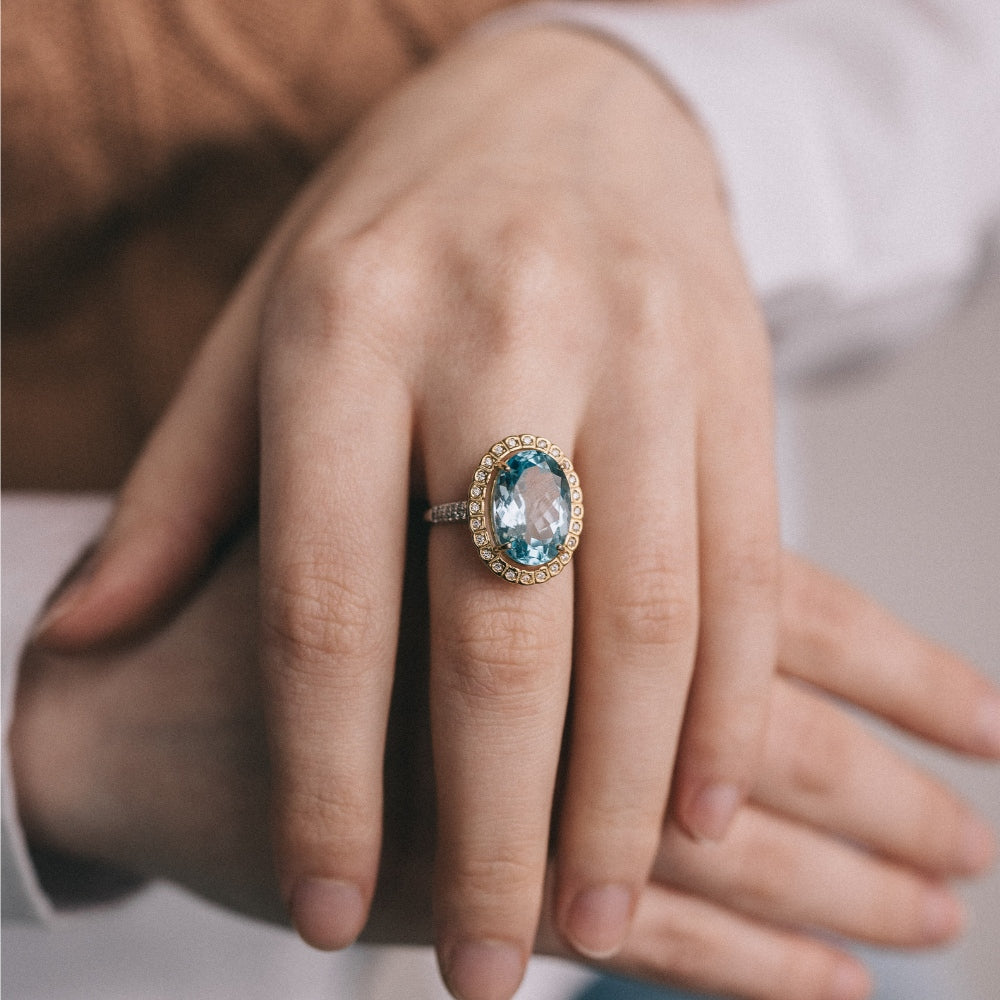 Royal Blue Topaz Crystal Ring