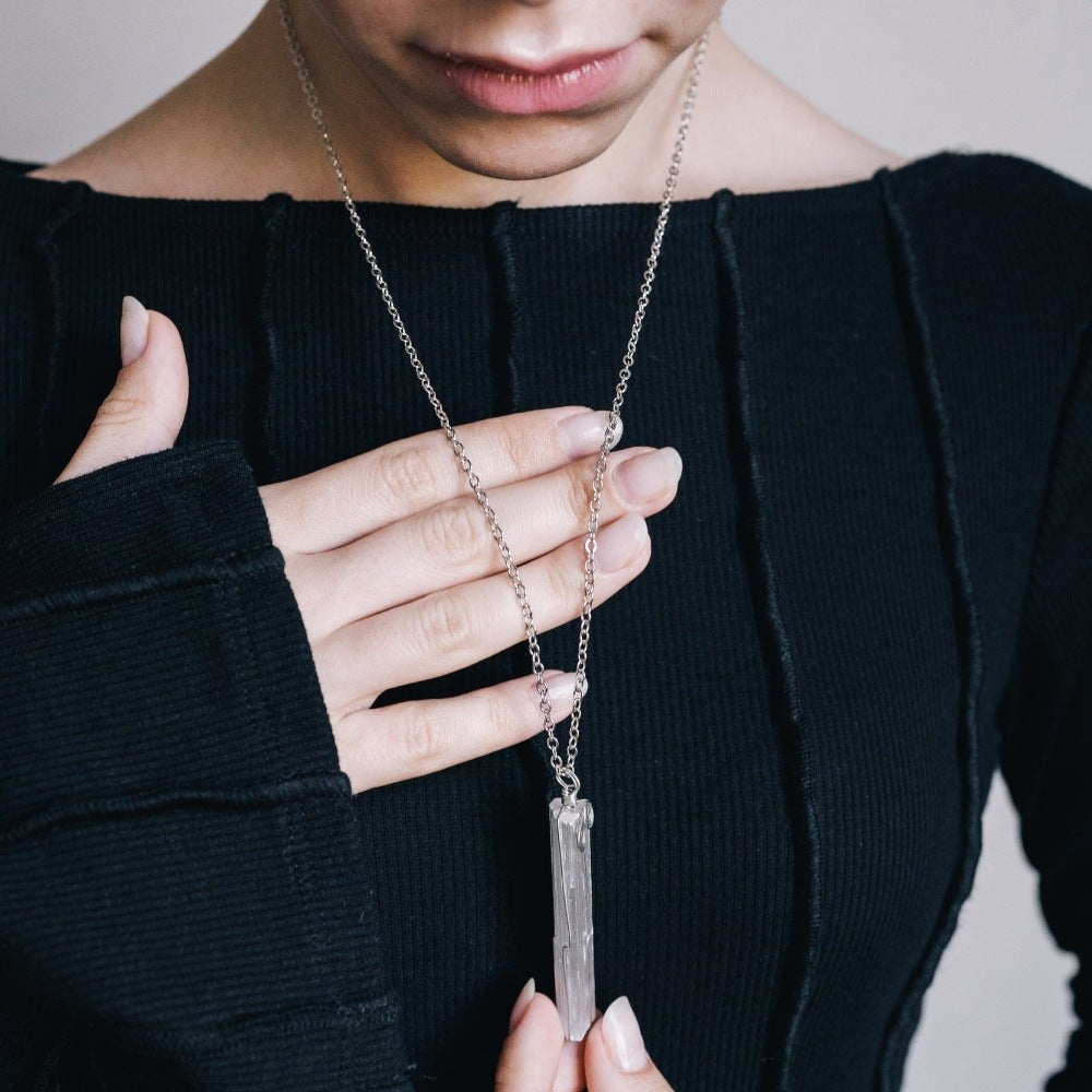 Handmade Selenite Crystal Necklace