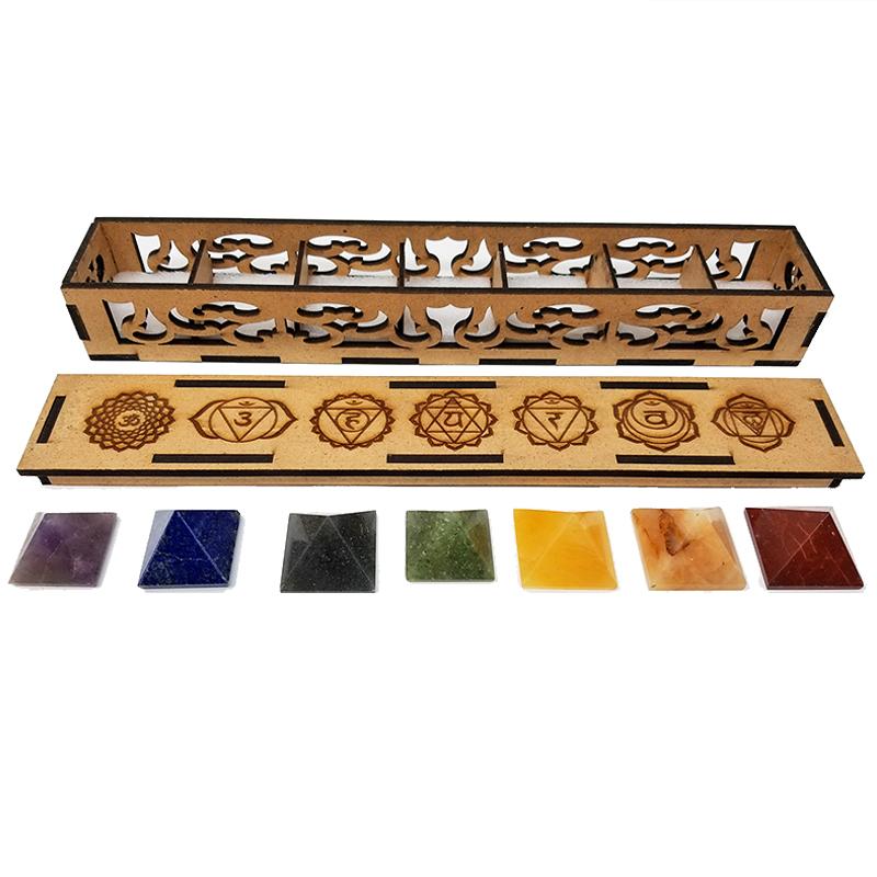 7 Chakra Crystal Pyramids Set