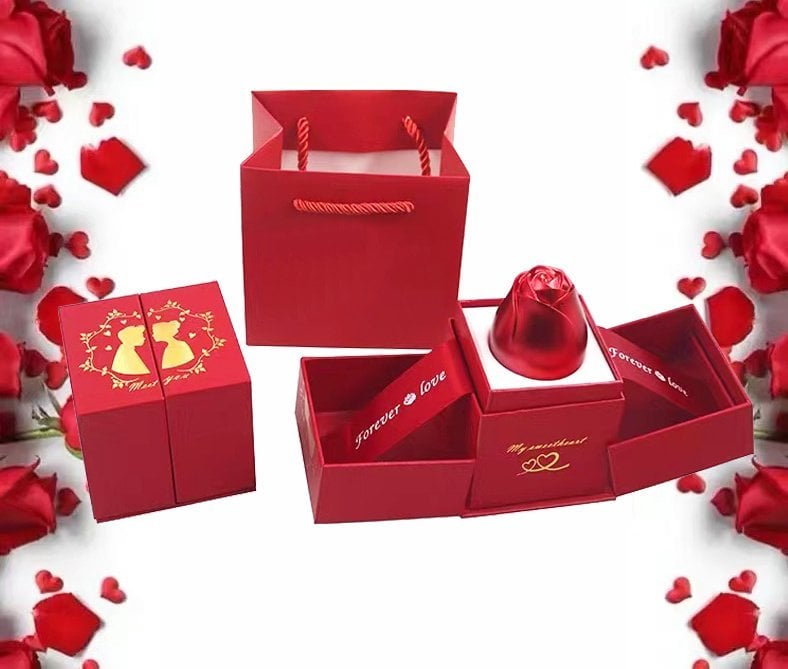 Valentine's day promotionš "I Love You" Roses Bloom Necklace in 100 Languages Gift Set