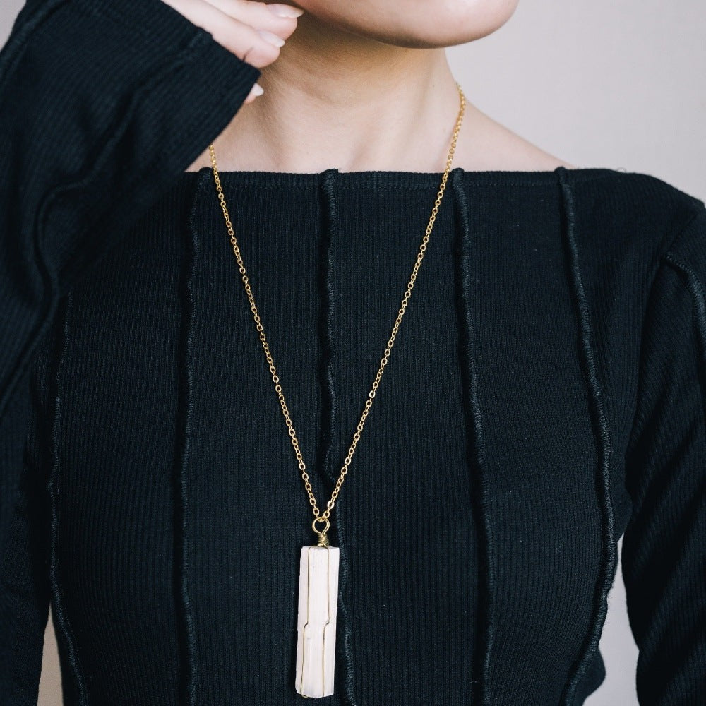 Handmade Selenite Crystal Necklace