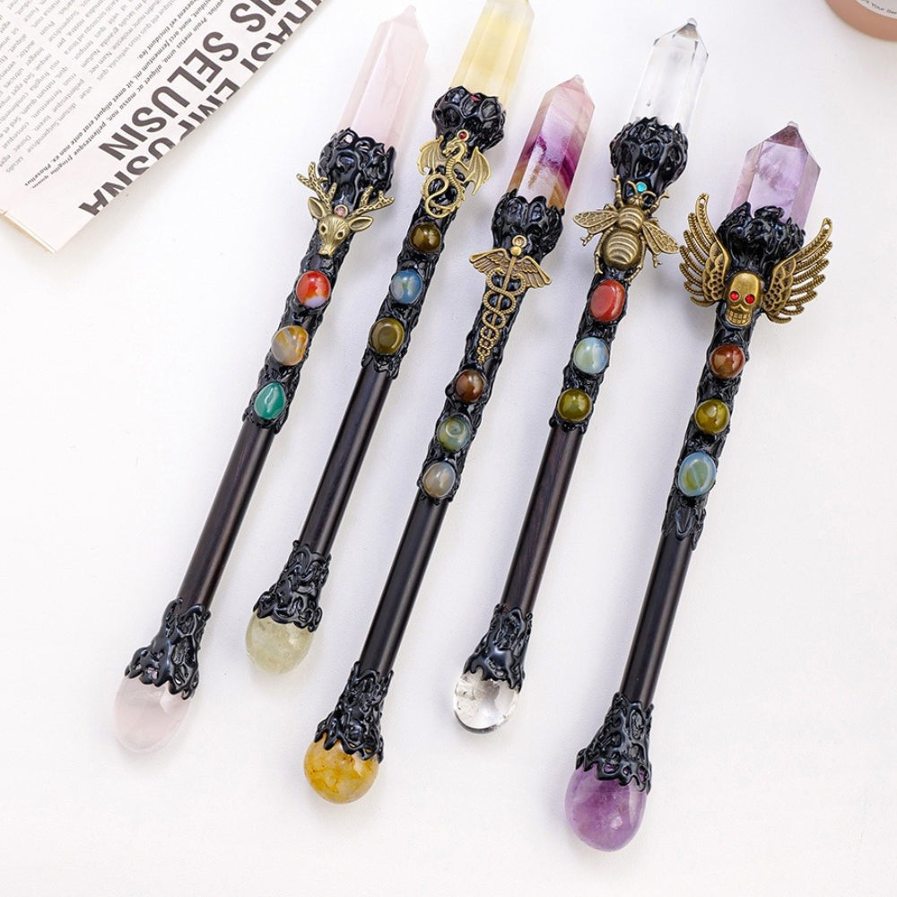 Natural Crystal Point Witchcraft Wand