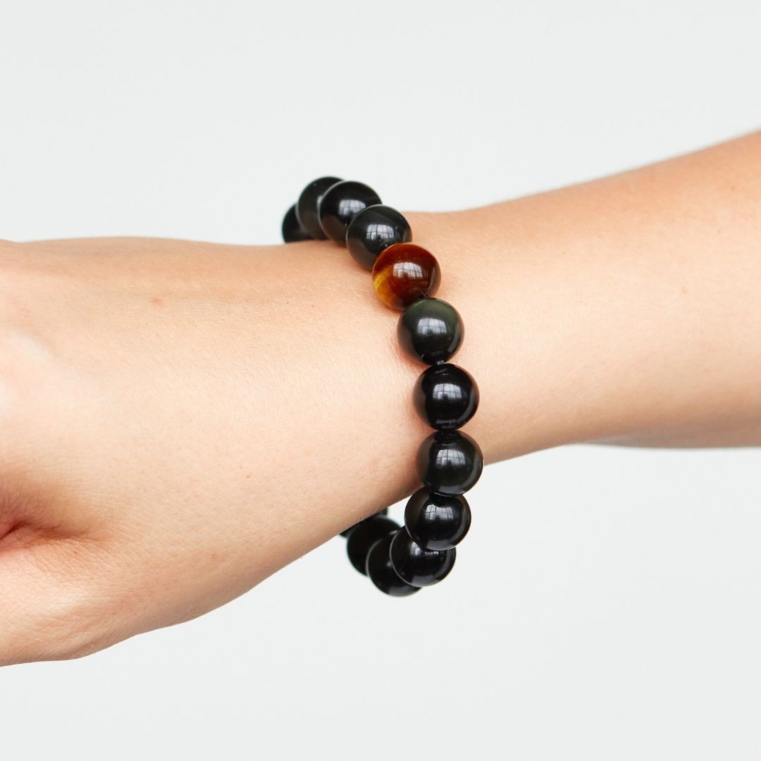 Black Onyx And Tiger's Eye Bracelet